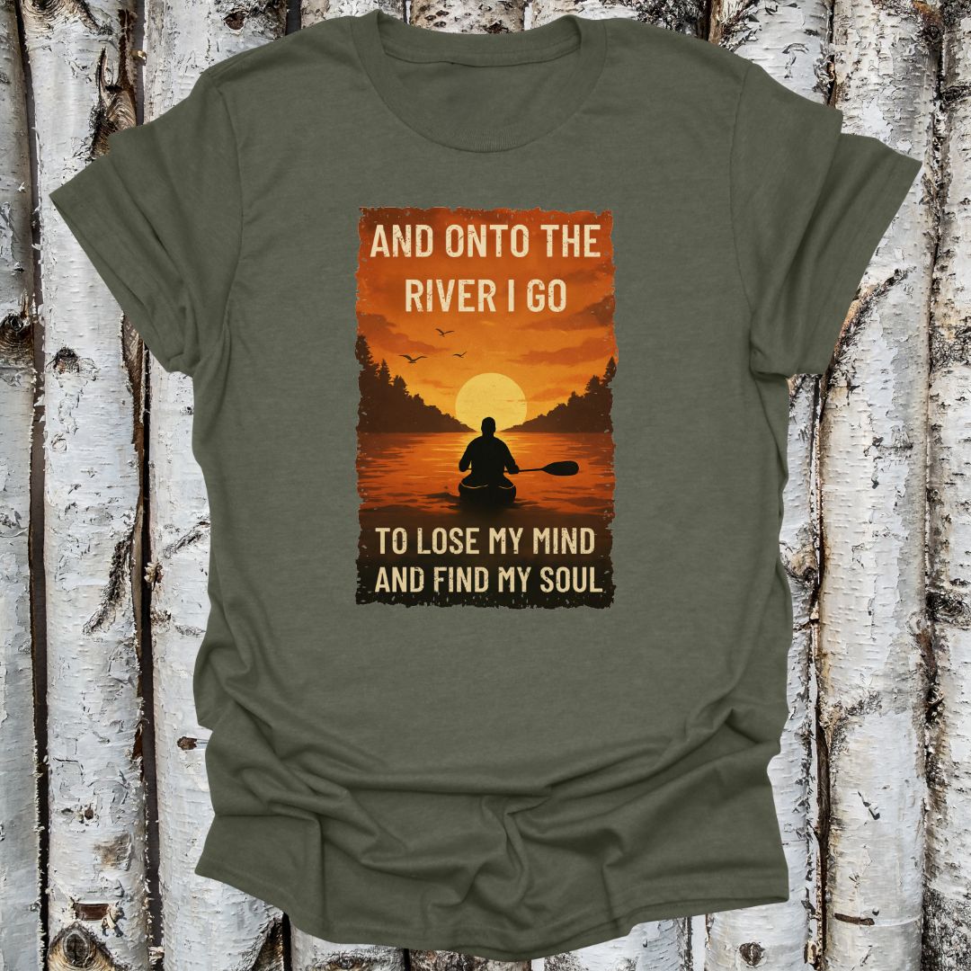 Vintage Find Your Soul on the River Canoeist shirt Retro Serenity T-shirt