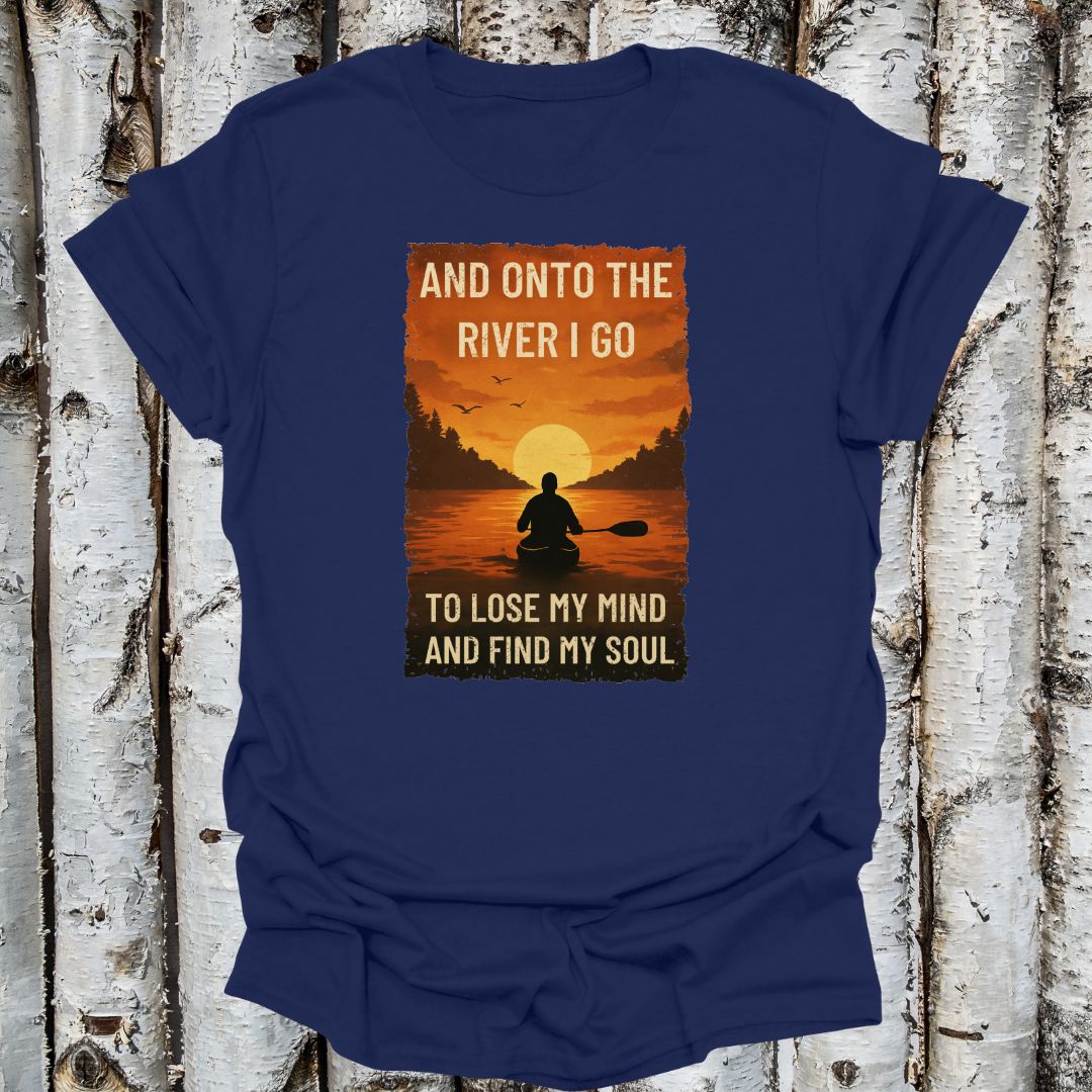 Vintage Find Your Soul on the River Canoeist shirt Retro Serenity T-shirt
