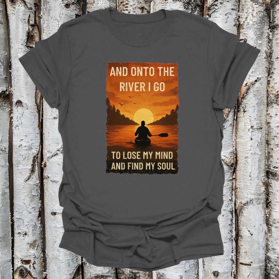 Vintage Find Your Soul on the River Canoeist shirt Retro Serenity T-shirt