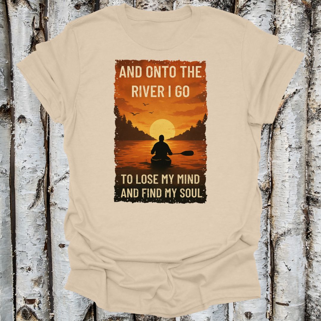 Vintage Find Your Soul on the River Canoeist shirt Retro Serenity T-shirt