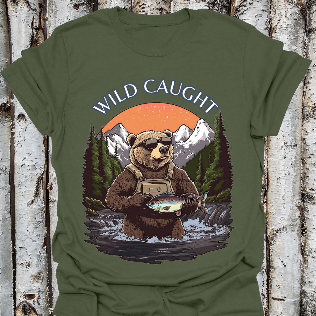 Wild Caught Fishing Bear Tee