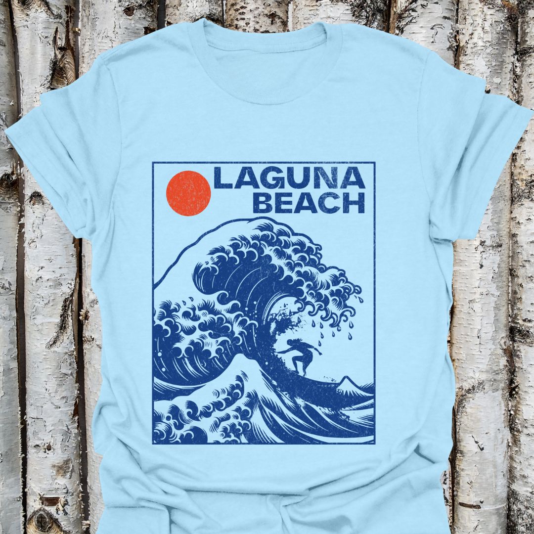Laguna Beach Surfer Japanese Art T-Shirt