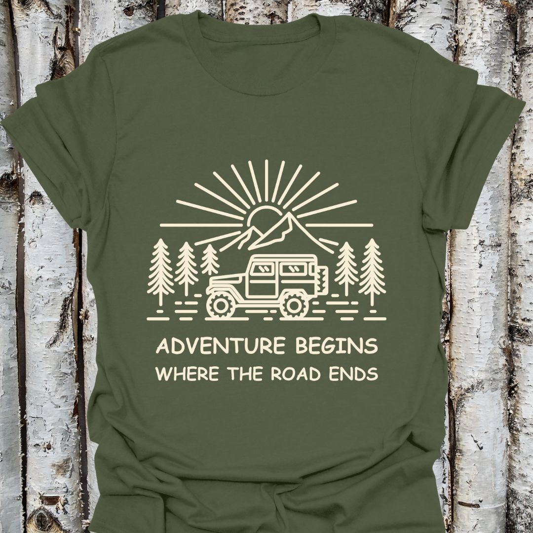 Adventure Begins Where The Road Ends T-Shirt