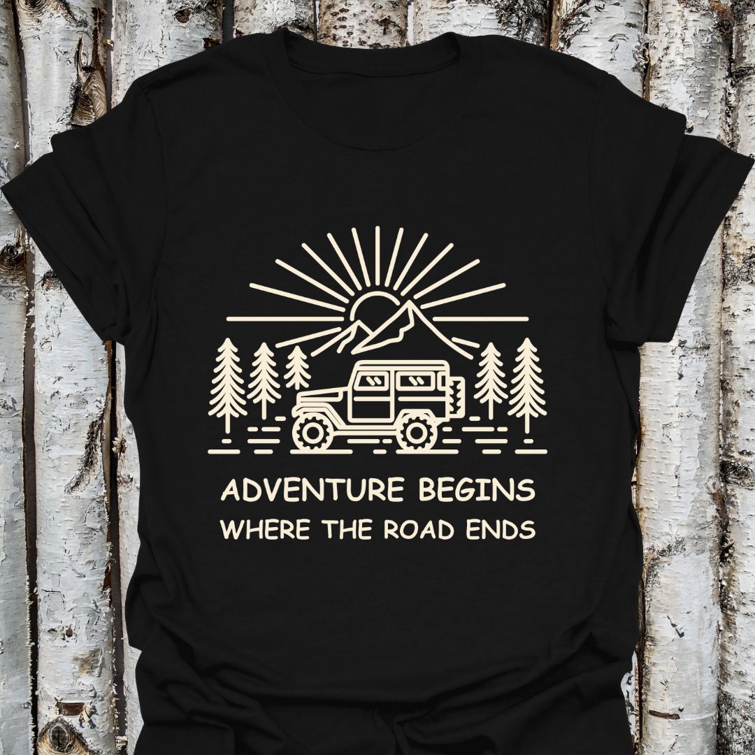 Adventure Begins Where The Road Ends T-Shirt