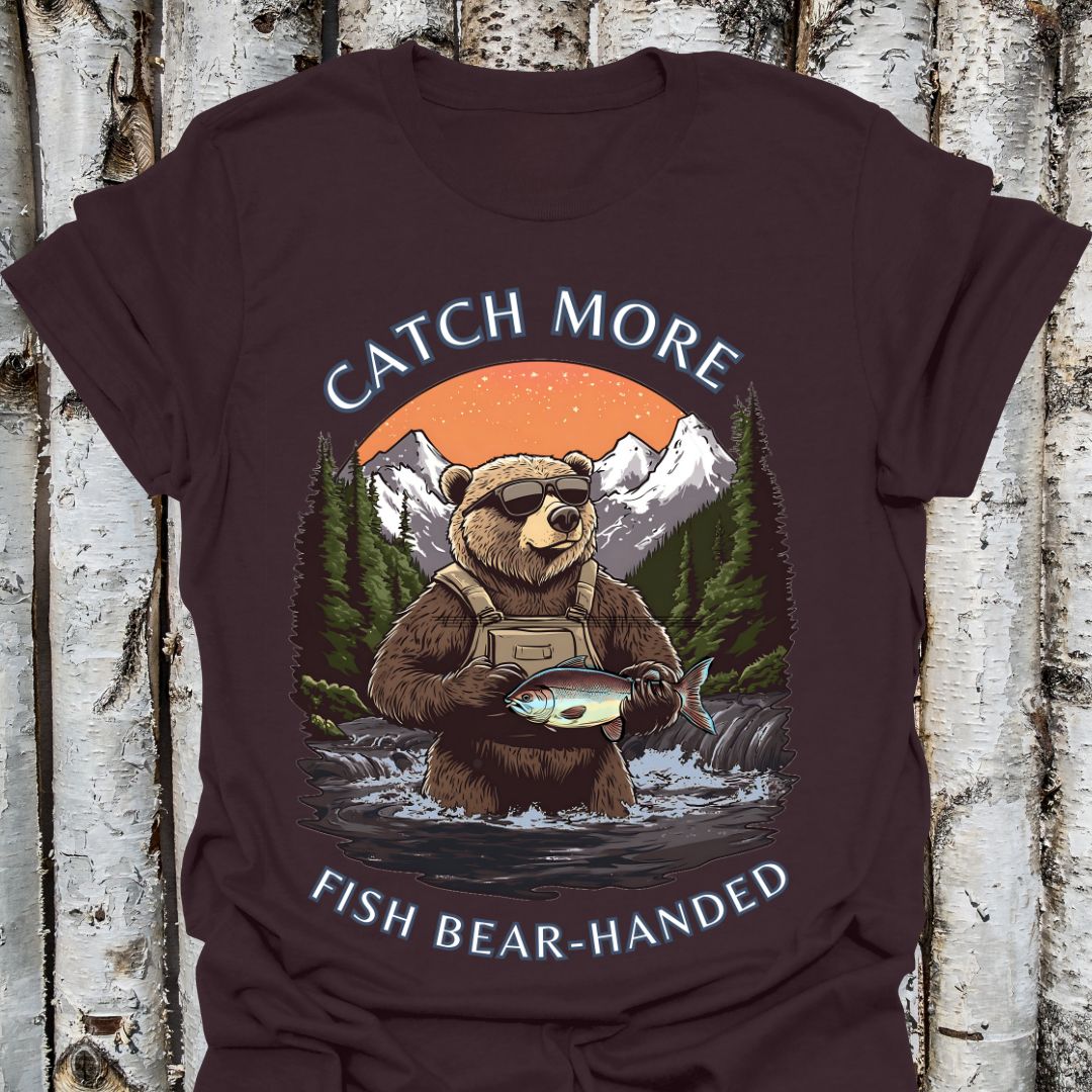 Catch More Fish Bear Handed Trout Tee