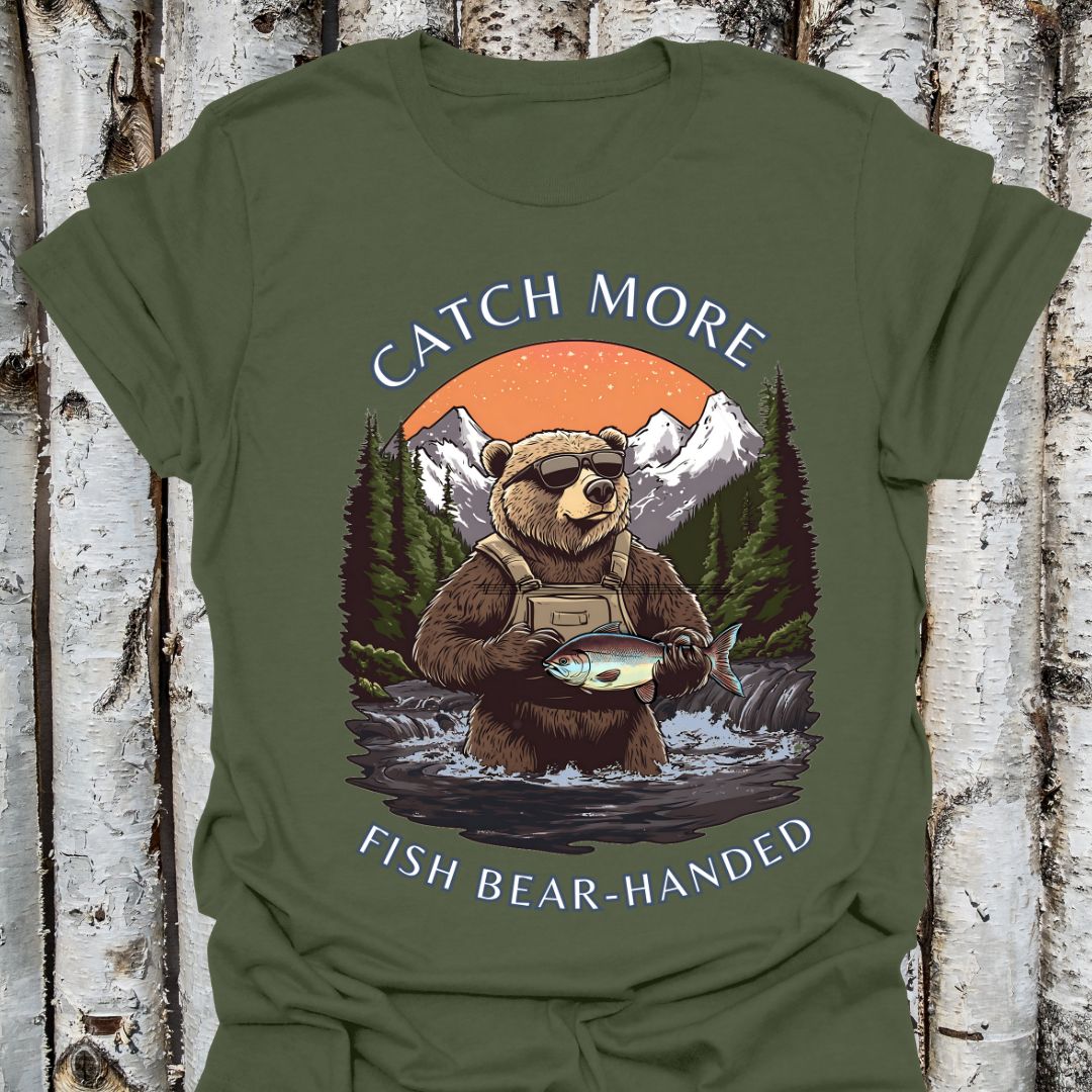 Catch More Fish Bear Handed Trout Tee