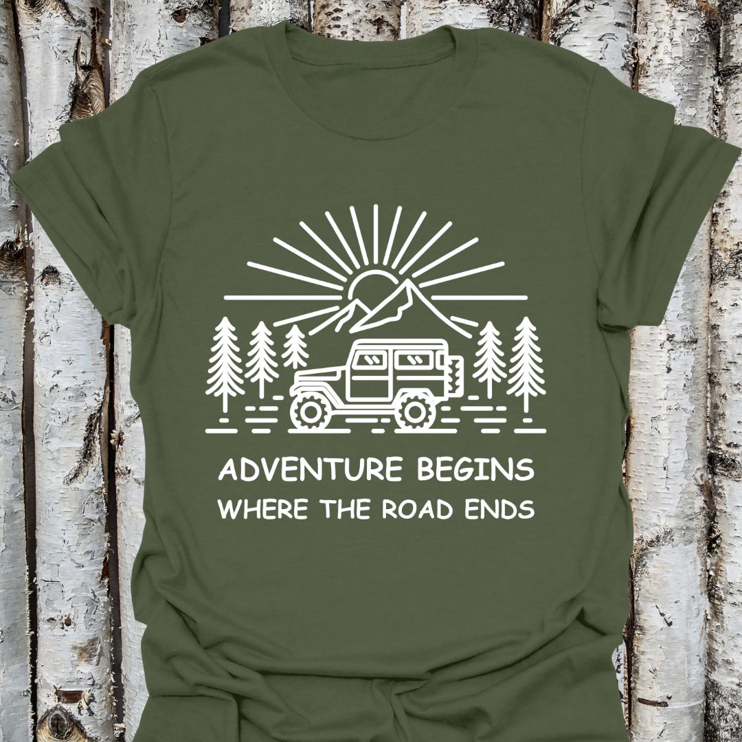 Adventure Begins Where The Road Ends T-Shirt