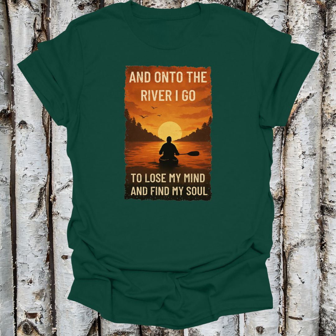 Vintage Find Your Soul on the River Canoeist shirt  Retro Serenity T-shirt