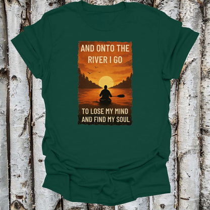Vintage Find Your Soul on the River Canoeist shirt  Retro Serenity T-shirt