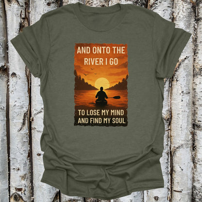 Vintage Find Your Soul on the River Canoeist shirt  Retro Serenity T-shirt