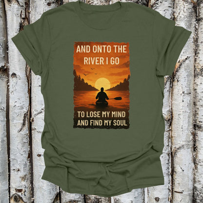 Vintage Find Your Soul on the River Canoeist shirt  Retro Serenity T-shirt