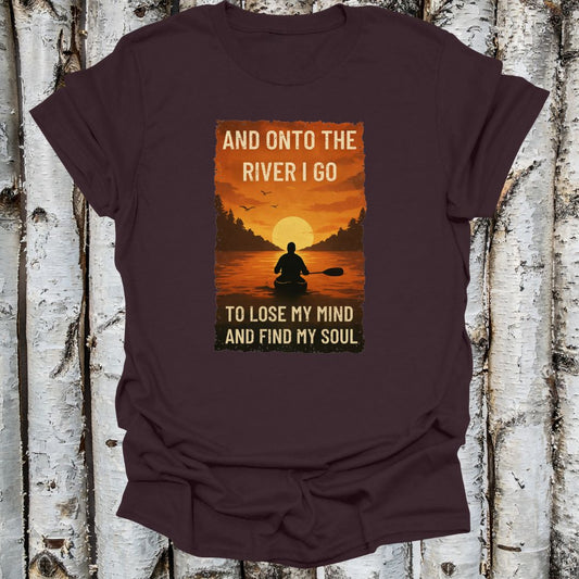 Vintage Find Your Soul on the River Canoeist shirt  Retro Serenity T-shirt