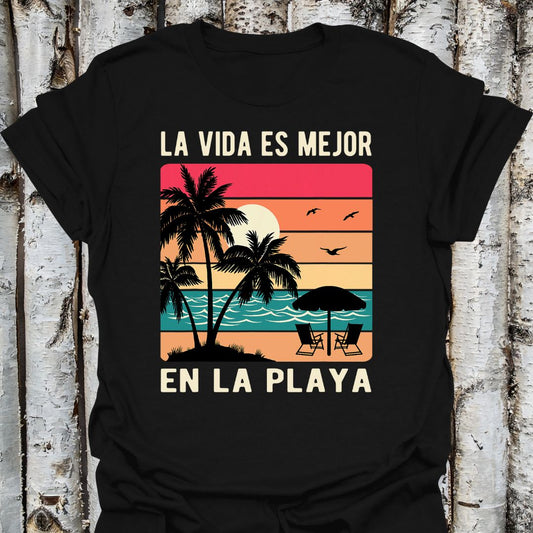 La Vida es Mejor-Life is Better Spanish Sunset Tee
