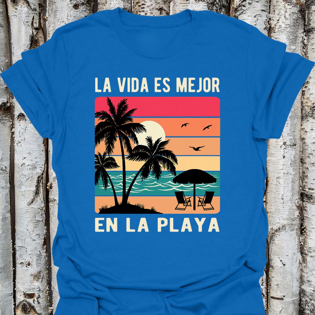 La Vida es Mejor-Life is Better Spanish Sunset Tee