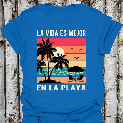La Vida es Mejor-Life is Better Spanish Sunset Tee