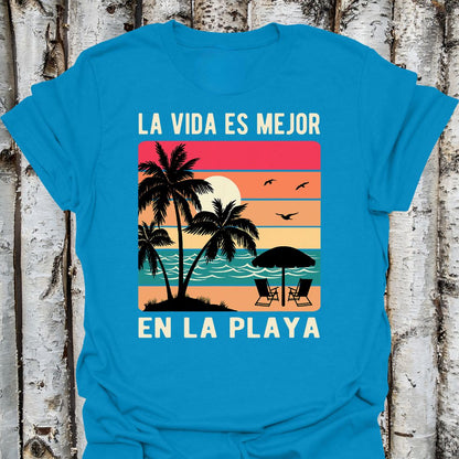 La Vida es Mejor-Life is Better Spanish Sunset Tee
