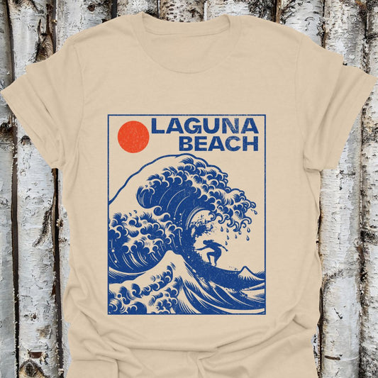 Laguna Beach  Surfer Japanese Art T-Shirt