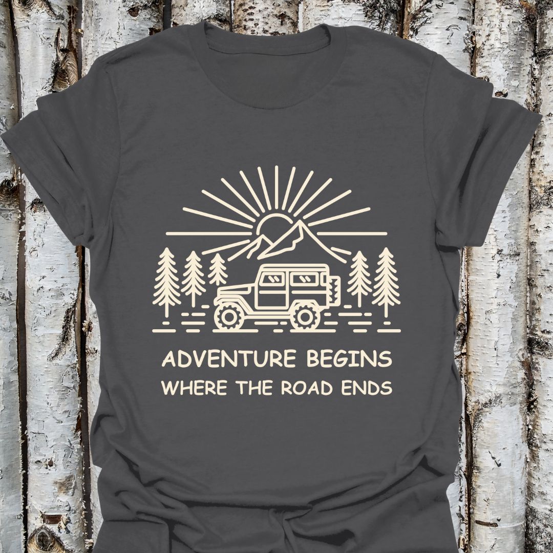 Adventure Begins Where The Road Ends T-Shirt