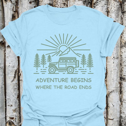Adventure Begins Jeep Road Ends T-Shirt,