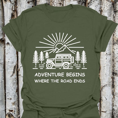 Adventure Begins Where The Road Ends T-Shirt