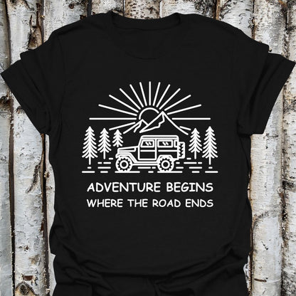 Adventure Begins Where The Road Ends T-Shirt